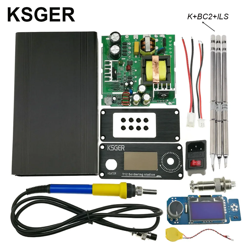 KSGER сплав 9501 паяльная ручка V2.1S T12 STM32 OLED цифровой контроллер температуры с насосом JBC Электрические паяльники - Цвет: SET 3