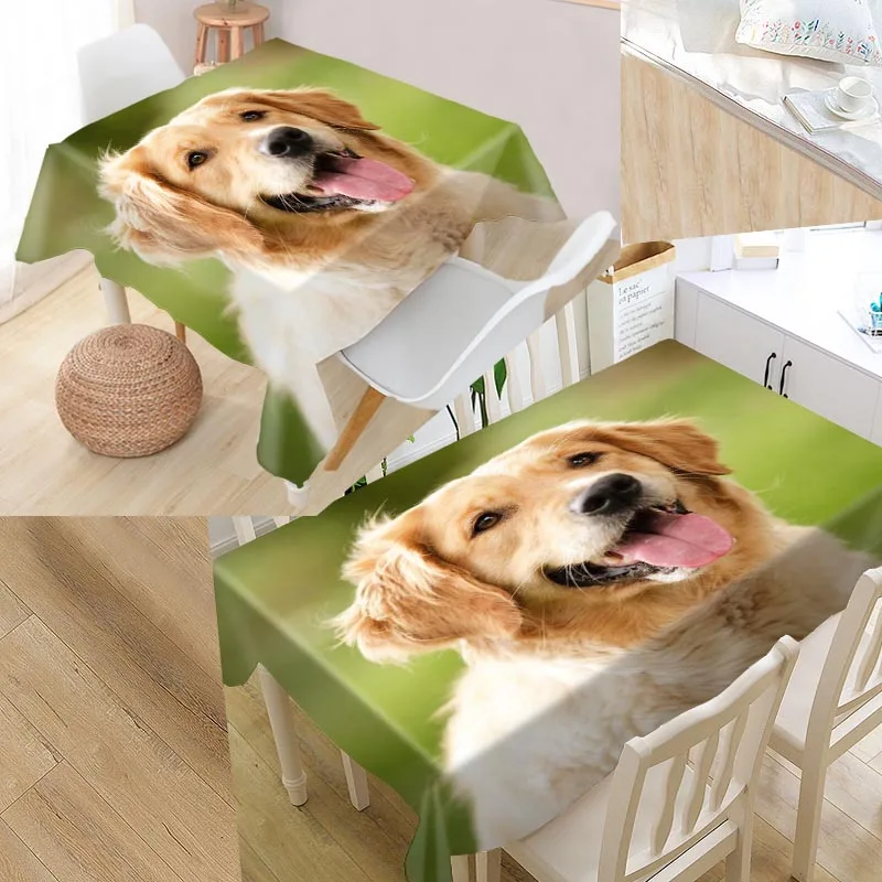 Custom dog animal Table Cover Oxford Waterproof Tablecloth Can Wash The Tablecloths For Kitchen Wedding Hotel Decoration | Дом и сад