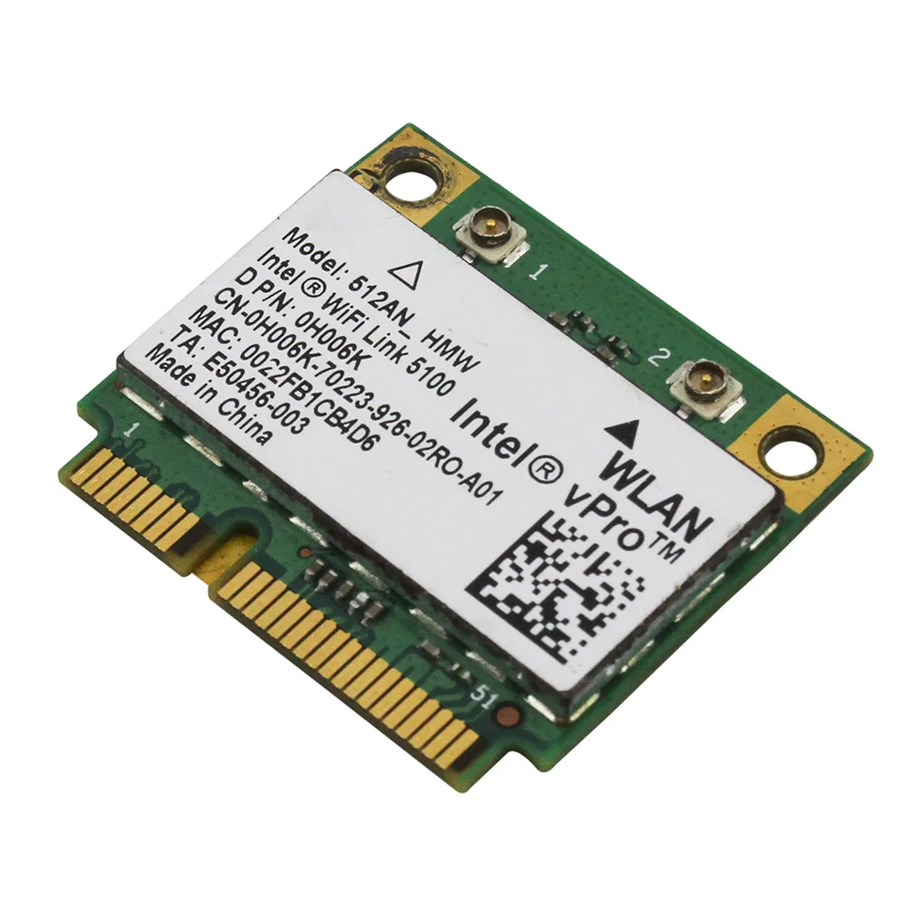 Беспроводная карта 512AN_HMW для Intel WiFi Link 5100 MINI PCI-E карта Wlan адаптер для ноутбука 2,4G/5 Ghz для Dell