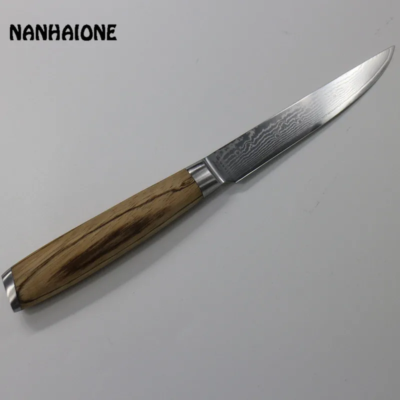 NANHAIONE универсальный нож из дамасской стали 5 дюймов zebra деревянная ручка кухонный
