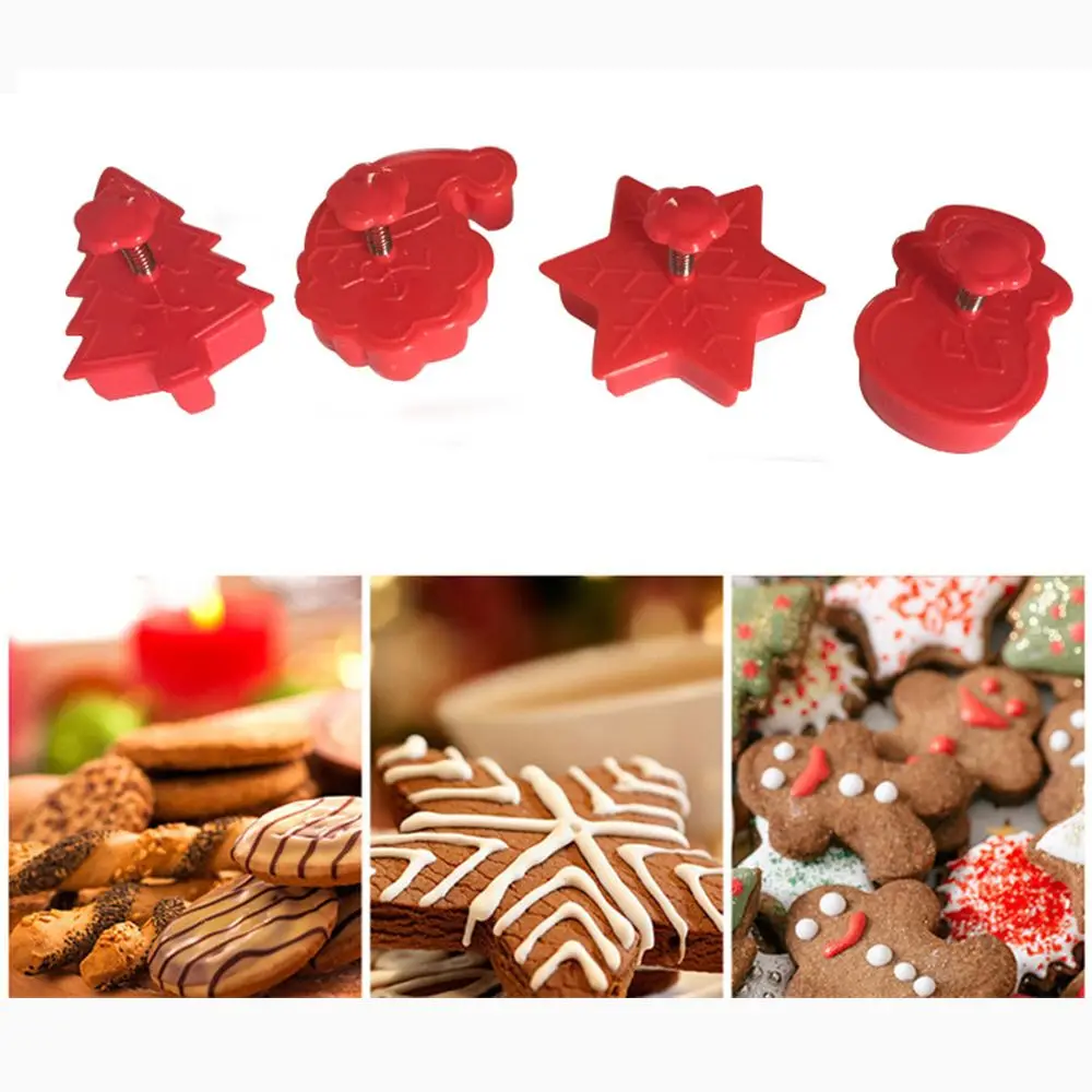 4 шт./компл. штамп бисквит плесень 3D Cookie резка для теста украшения DIY еда форма