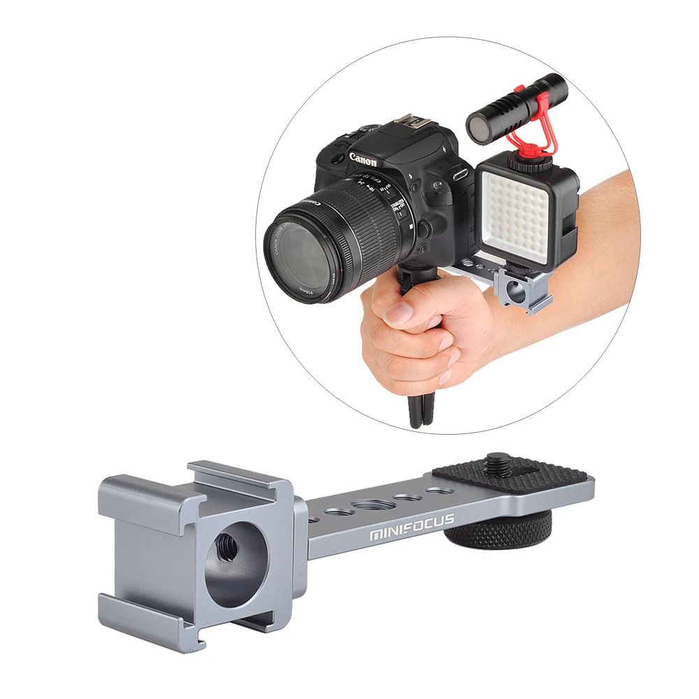 

Triple Cold Shoe 3 Mount Adapter Microphone Light Holder Extension Bar for Zhiyun Smooth 4 DJI Osmo Action camera Pocket Gimbal