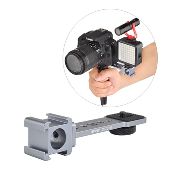 

Triple Cold Shoe 3 Mount Adapter Microphone Light Holder Extension Bar for Zhiyun Smooth 4 DJI Osmo Action camera Pocket Gimbal