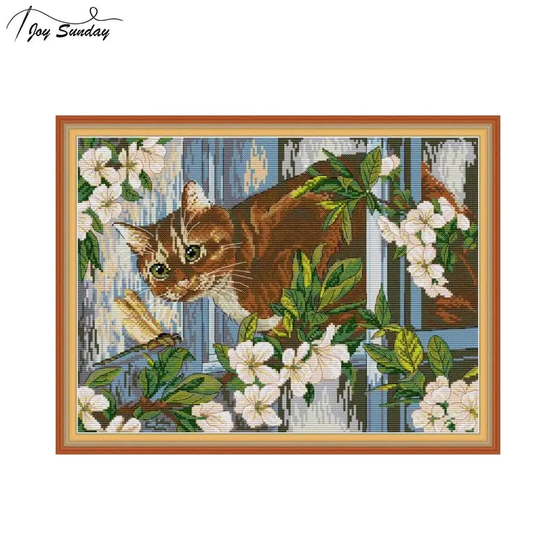 

Joy Sunday DMC Cross Stitch Kits Embroidery Needlework Sets 11CT 14CT Aida Fabric Counted Canvas Cross Stitch Threads Home Decor