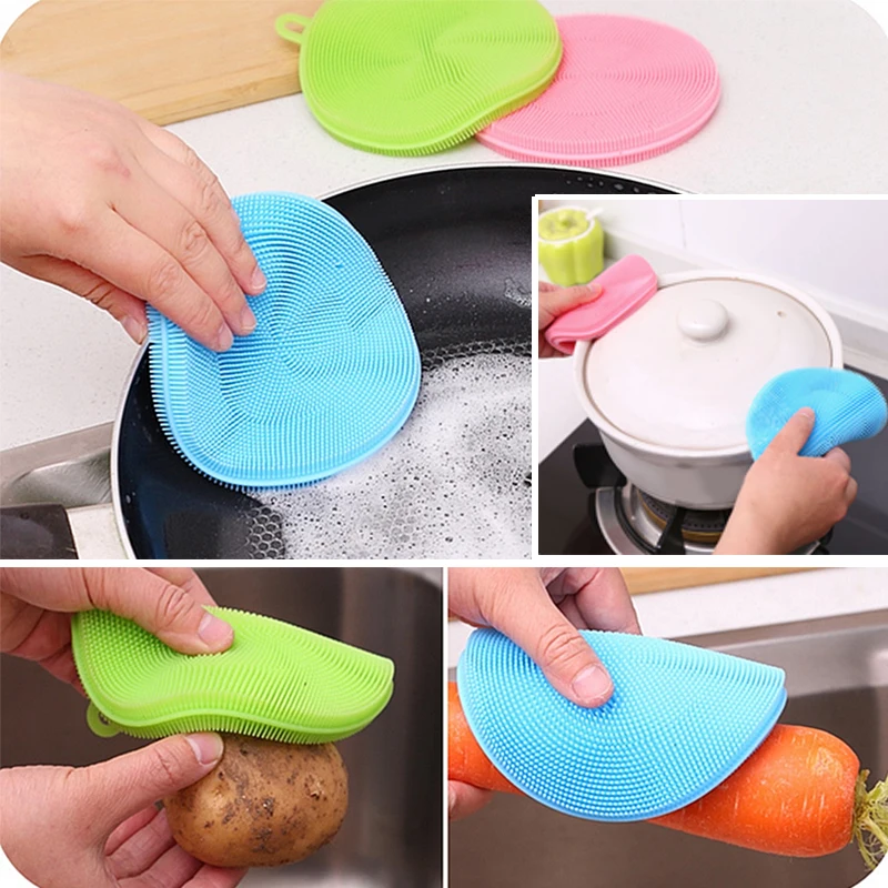 Multifunction Magic Cleaning Brushes Silicone Dish Cleaner Pad Pot Pan Scouring Kitchen | Дом и сад