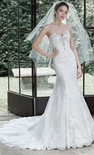 Simple Crystal Beading Sweetheart Mermaid Bridal Gown Sleeveless Strapless Applique Wedding Dress Lace-up NM 543