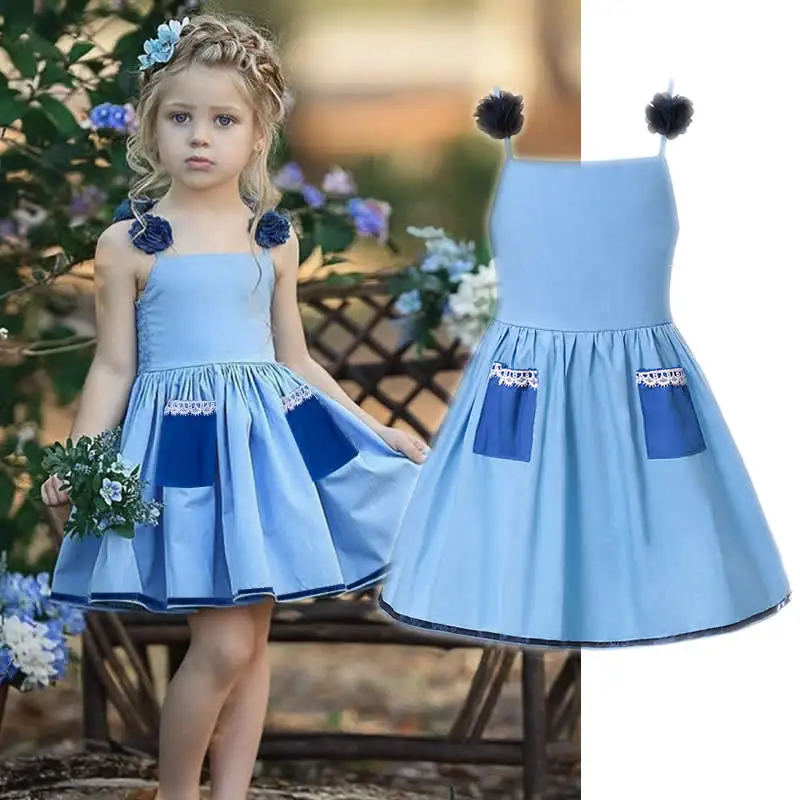 

Baby Girl Dress Summer Toddler Floral Frock Infant Ruffles Flying Sleeves Flower Print Mini Dresses Little Kids Cute Clothing