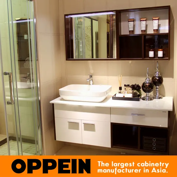 Modern Functional White HPL Finished Waterproof Bathroom OP15