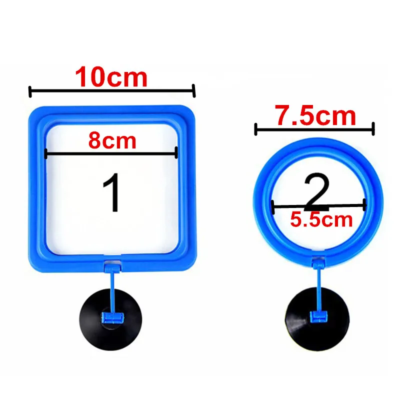 Круглая квадратная Аквариумная Рыбка, плавающий поднос для еды, подвеска для аквариума, круг для кормления, кормушка для водных рыб с присоской