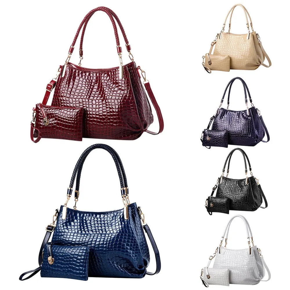 

2Pcs Women's Fashion Pure Color Single Shoulder Messenger Bags+Crossbody Bag Adjustable shoulder strap,large capac 0506