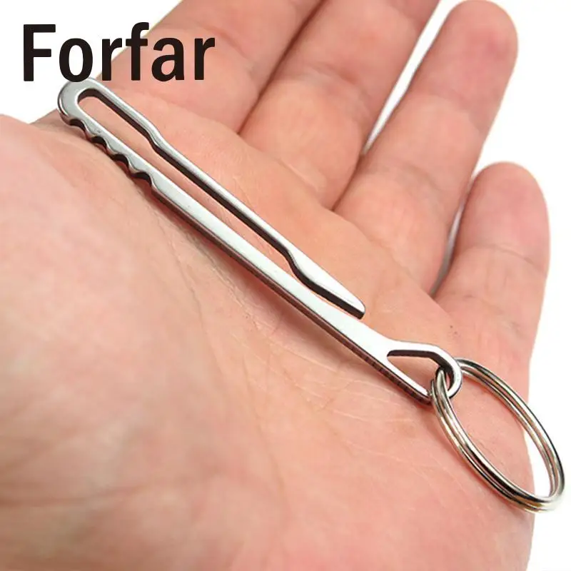 Forfar Открытый EDC Мульти инструмент кошелек из нержавеющей стали брелок застежка