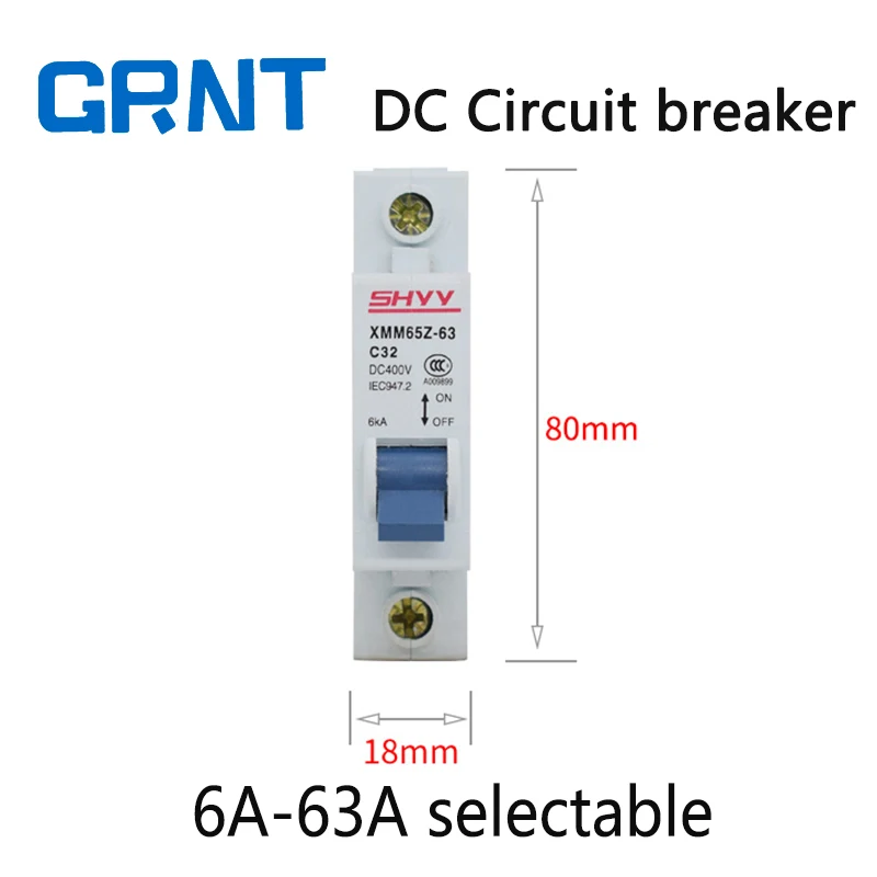 1P 6A-63A DC400V Автоматический выключатель MCB C curve 6A 10A 16A 20A 25A 32A 40A 50A 63A | Обустройство