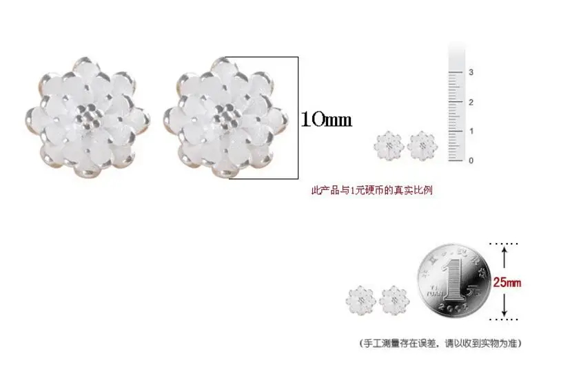 925 пробы Серебряный цветок лотоса серьги гвоздики для женщин S-E152