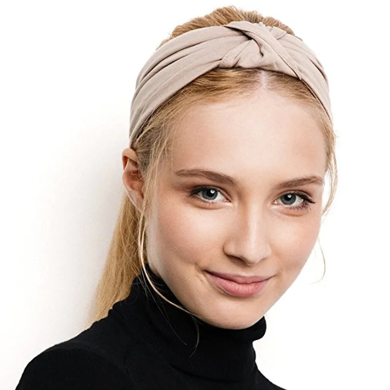 2018 новые модные женские туфли крест узел Спортивный Держатель волос Упругие одноцветное повязка на голову для девочки
