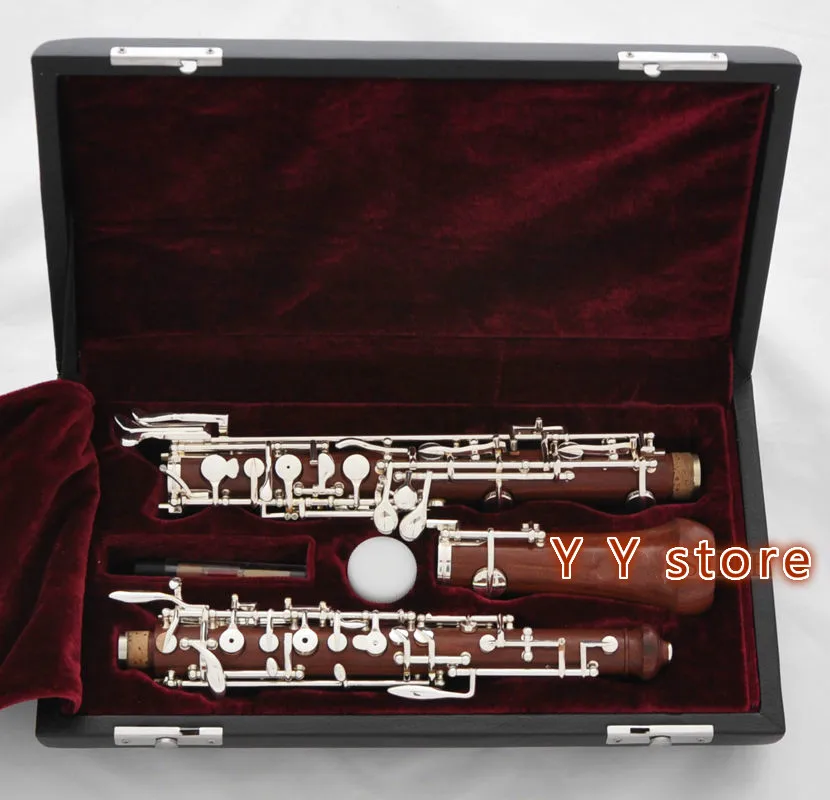 

Professional Grenadilla Rose Wooden Oboe Silver Plating C Key Leather Case