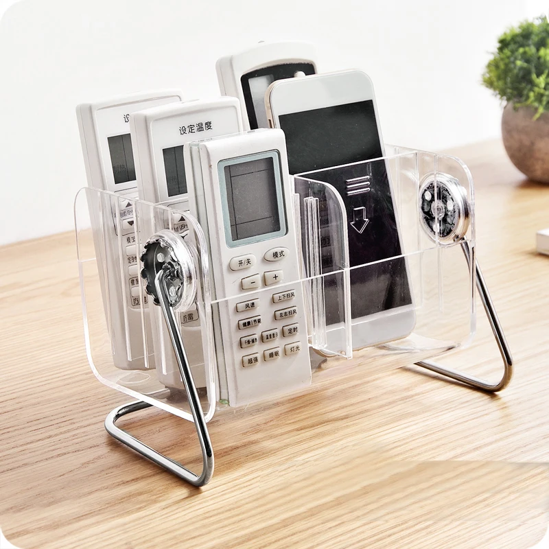 

TV Remote Control Phone Storage Box Stationery Organizer Racks and Holders Transparent Storage Holders Cosmetic Makeup Container