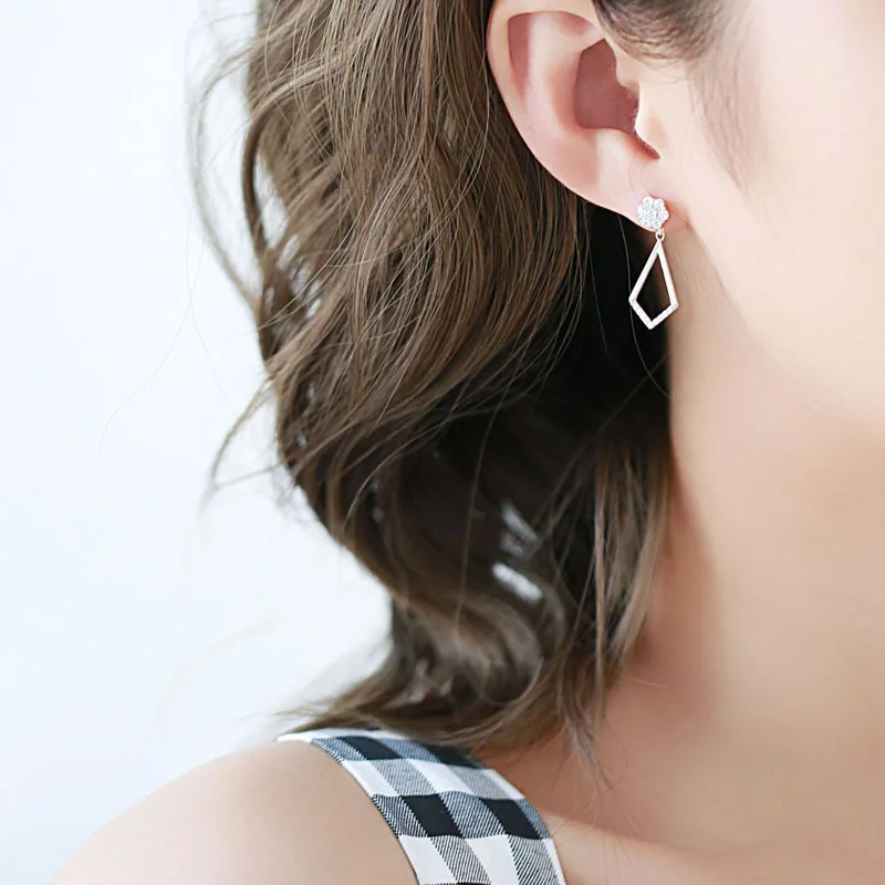 water drop cz earrings 100% 925 Sterling silver Jewelry fashion Hypoallergenic Stud earrings for women gift