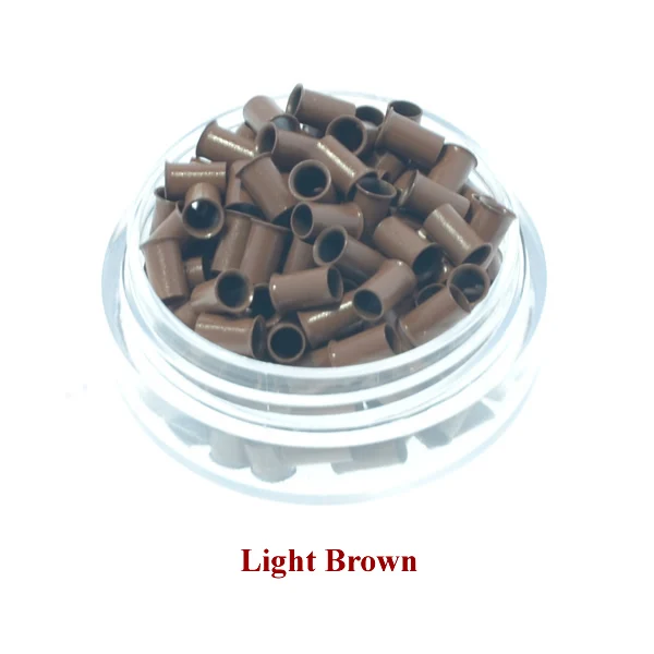 

5 Colors 6mm Copper Micro Rings/Links/Beads/Tube For All Kinds Hair Extensions,Extension Tools,Light Brown 1000pcs,LZH0031
