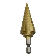 1PC New Hex Titanium Step Cone Drill Bit 4-22MM 10 Order Hole Cutter For Sheet Metalworking Wood Drilling Power Tool