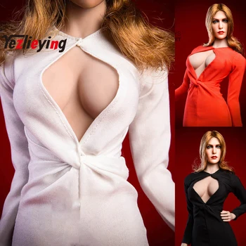 

Toys 1/6 Scale Vstoys 18XG3 Elizabeth Olsen Female Sexy Dress dovetail Skirt Cheongsam Costume +Head Carving F12" Action Figure