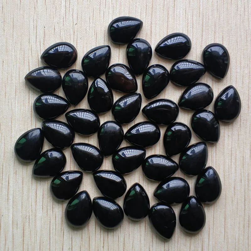 

Wholesale 50pcs 13x18mm good quality Natural black onyx drop CABOCHON CAB teardrop Beads for jewelry making DIY beads free