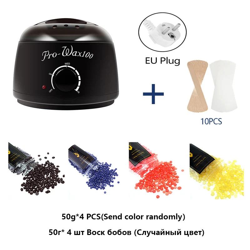 

Hair Removal Electric Wax-melt Wax Machine Heater 200g Wax Beans 20pcs Stickers Hair Removal Sets Waxing Kit cera depilatori