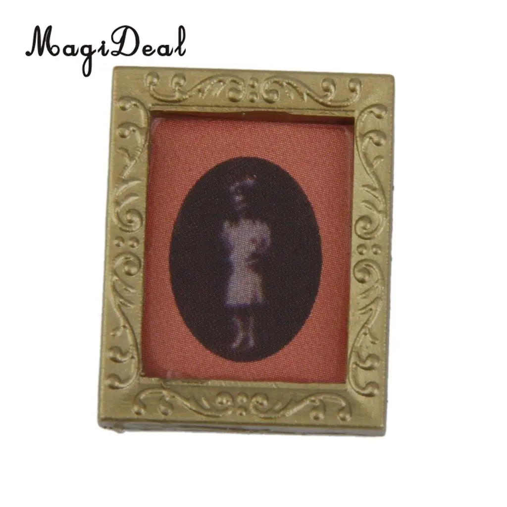4Pcs 1/12 Dollhouse Resin Miniature Frame Mural Wall Painting for Dolls House Living Room Bedroom Furniture Decor Acc Toys