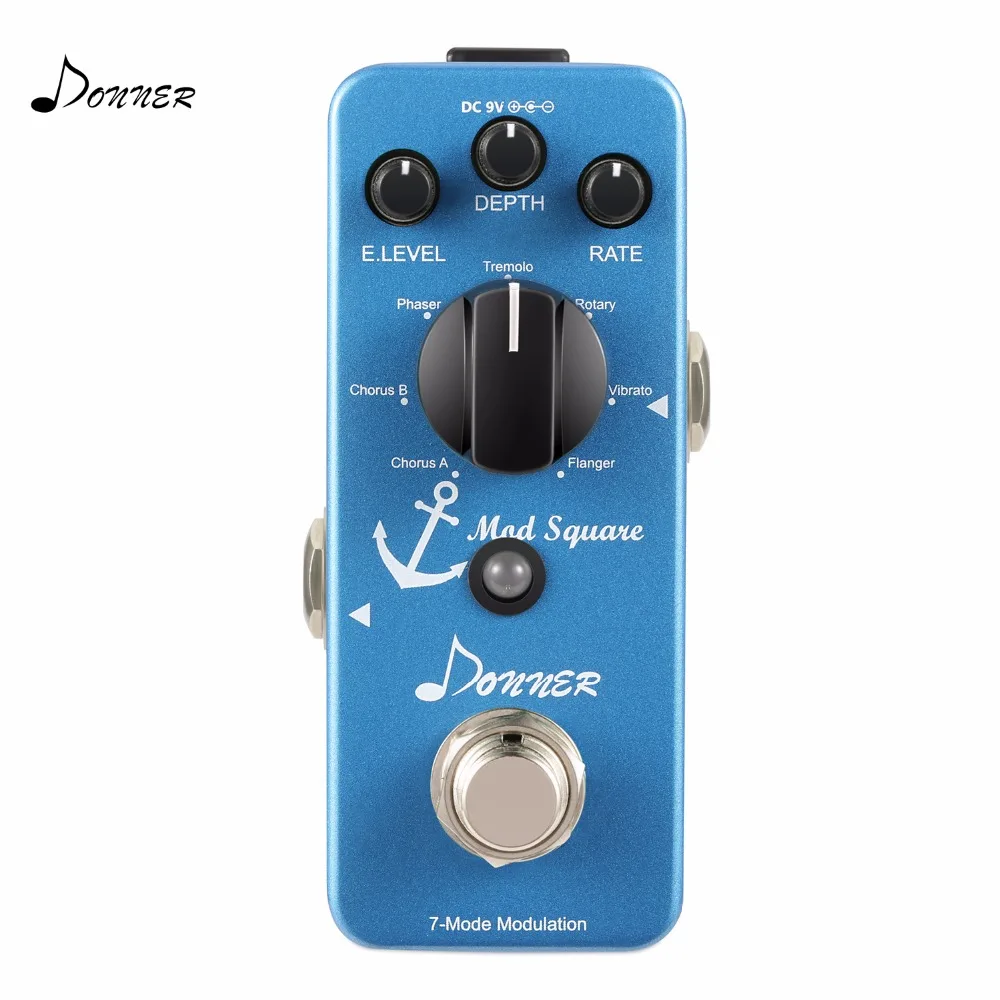 

Donner Mod Square Modulation Guitar Effect Pedal Digital 7- Mode Effects Chorus A B Phaser Tremolo Rotary Vibrato Flanger New
