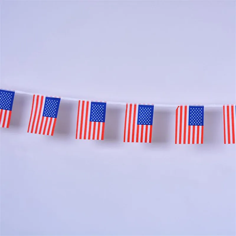 Длина 550 см 20 шт флаги американский флаг веревка Америка США Бантинг Баннер маленькая американская веревка флагов набор баннеров 14*21 см Прямая поставка