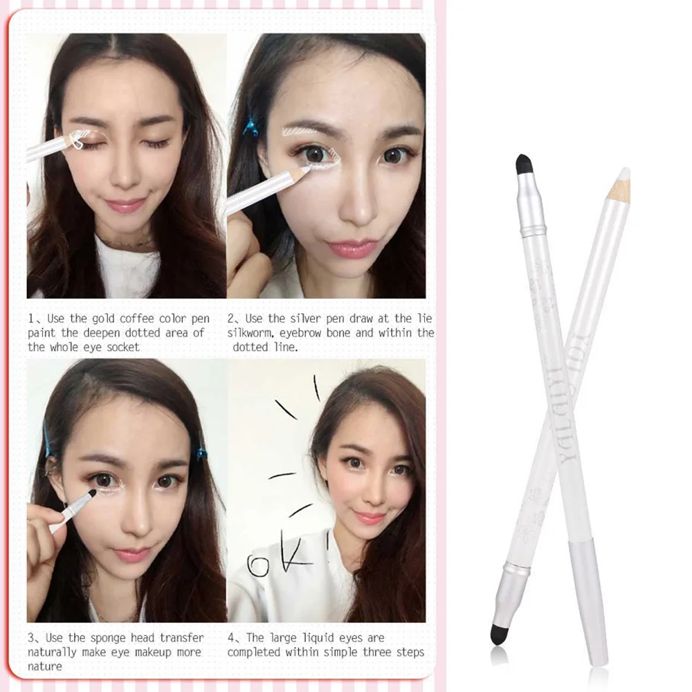 YALAIYI 1pc Waterproof Eyeliner With Makeup Brush Anti smudge Eye
