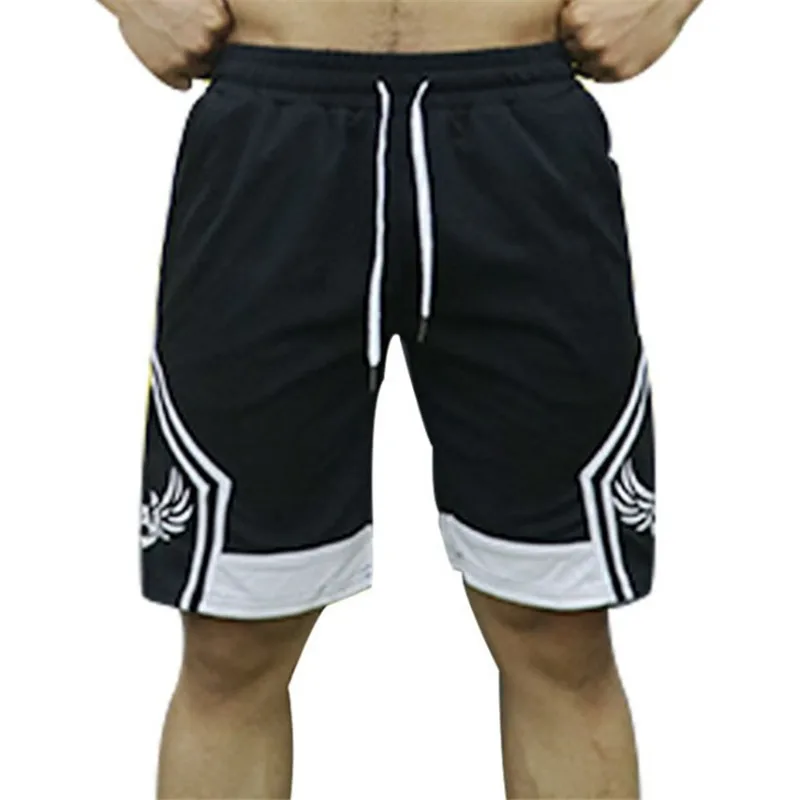 

New Summer Gyms Workout outdoor Jogger Sports Fashion compression Quick Dry Loose Casual Polyester Fabric Black Shorts Hot Sale