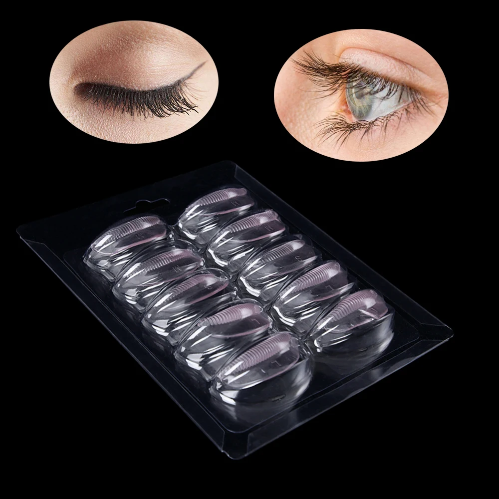 

5Pairs/Set Reusable Eyelash Lift Perm Silicon Curler Pads/Shields/Rod with Embedded Ridges Patches Eye Lashes Shield Makeup Tool
