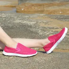 Women's River Shoes Fashion Hollowed Mesh Breathable Sneakers Slip-On Lightweight Shoes Outdoor Casual Sport Shoes