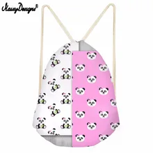 NOISYDESIGNS Cute Panda Printing Cartoong Drawstring Bag Girl School Bagpack Female Travel Beach Boy Storage Bags