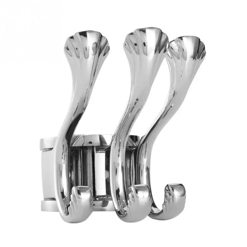 Zinc Alloy Multi Hook Swivel Wall Hook Towel Hat Hanger Organizer