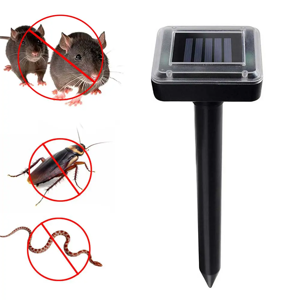 Solar Power Animal Pest Control Ultrasonic Sonic Mouse Mole Pest Rodent