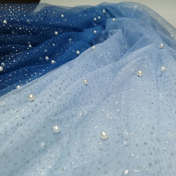 

Beaded Gradient Mesh Lace Fabric For Fashion Evening Dress Diy Performance Clotheing Sew On Accessories Lace Trim