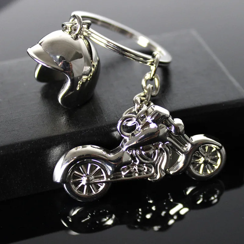 

2019 New 1PC Mini Motorcycle and Helmet Motorbike Cool Keychain Key Chain Ring Keyring Keyfob Creative Party Gift