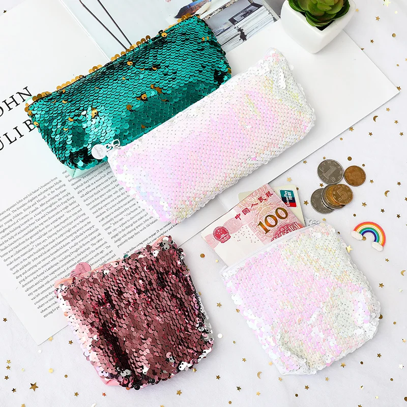 Hot Sale Change Color Sequins Coin Purse Female Fashion PU Paillette ...