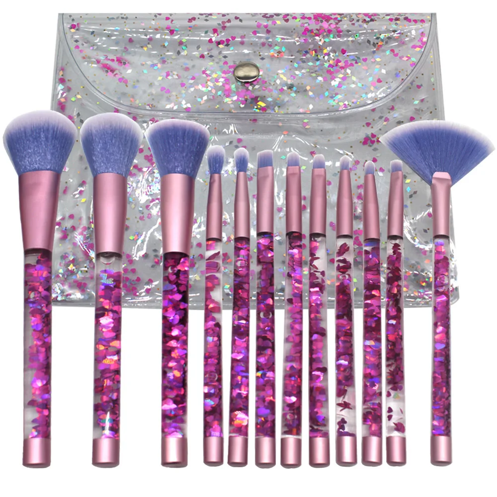 

12/7pcs Crystal Makeup Brush sets Glitter Concealer Make up Brush Powder liquid Blusher Shading Eyeshadow Brush
