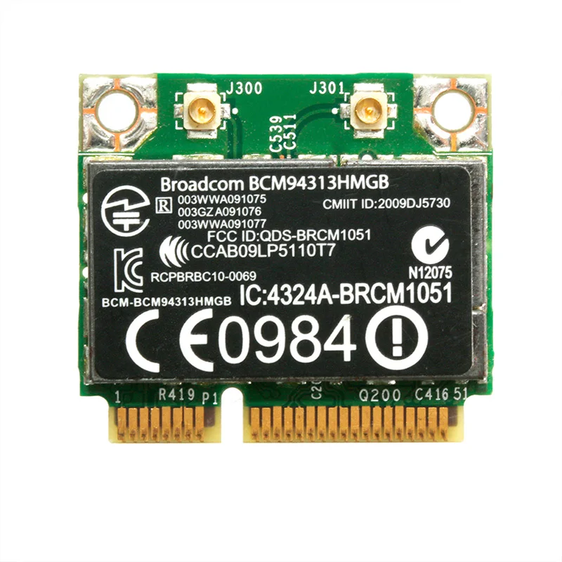 2018 Половина мини PCI E 802.11n Bluetooth Wifi карта BCM94313HMGB 600370 001 для DELL HP|Сетевые карты| |