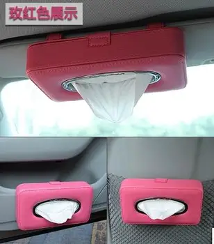 

fashion rectangle sunVisor type leather tissue box car tissue box hanging tissue box for car hello kitty car accessories PZJH031