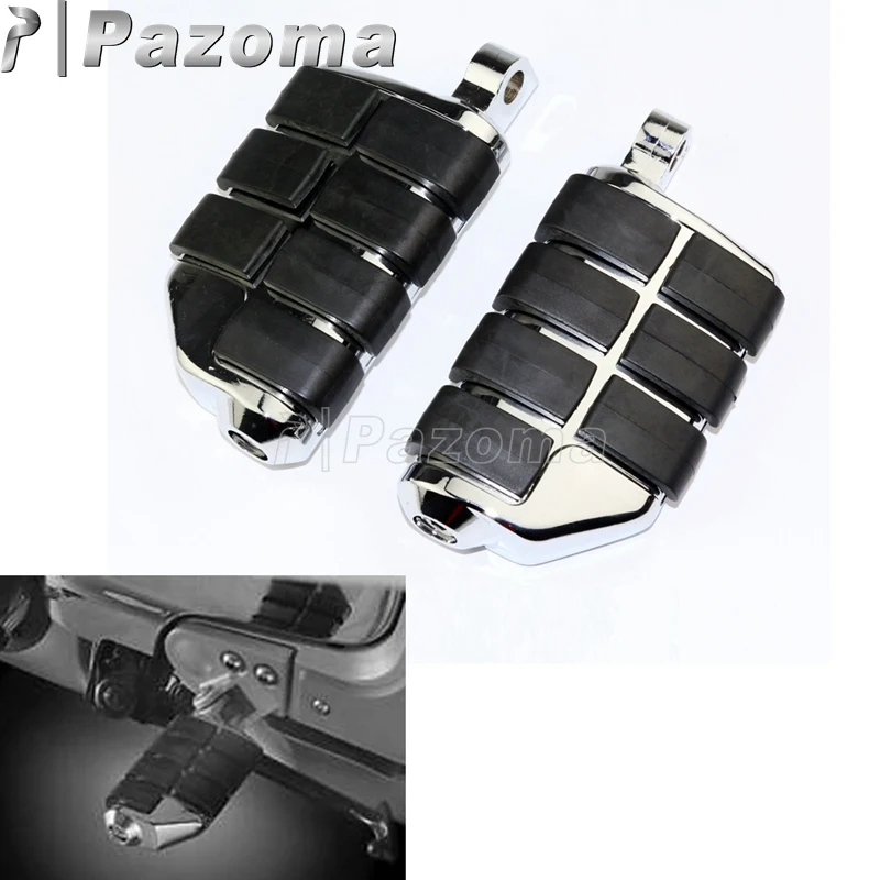 

Motorcycle Chrome Male-Mount Aluminum Rubber Foot Peg Footrest for Harley Dyna FXST Softail Chopper FXR