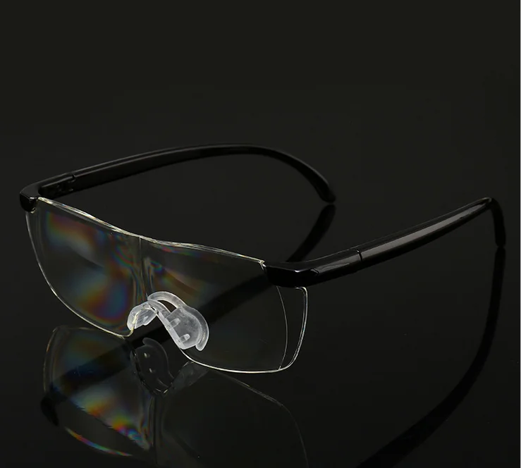 250% очки лупа дальнозоркости очки для чтения очки увеличительные очки подарок для игл шитье redding - Цвет: Черный