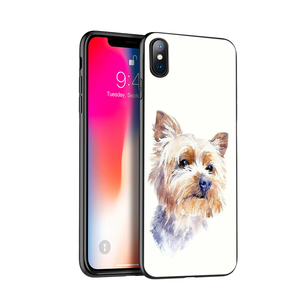 Черный чехол из ТПУ для iphone 5 5s SE 2020 6 6s 7 8 plus X 10 XR XS 11 pro MAX силиконовый йоркширского