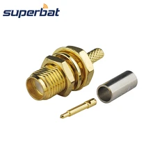 Superbat rf RP-SMA разъем обжимной(Мужской Pin) переборка разъем для LMR100 средний версия для кабеля RG174, RG-188A, LMR100, RG316