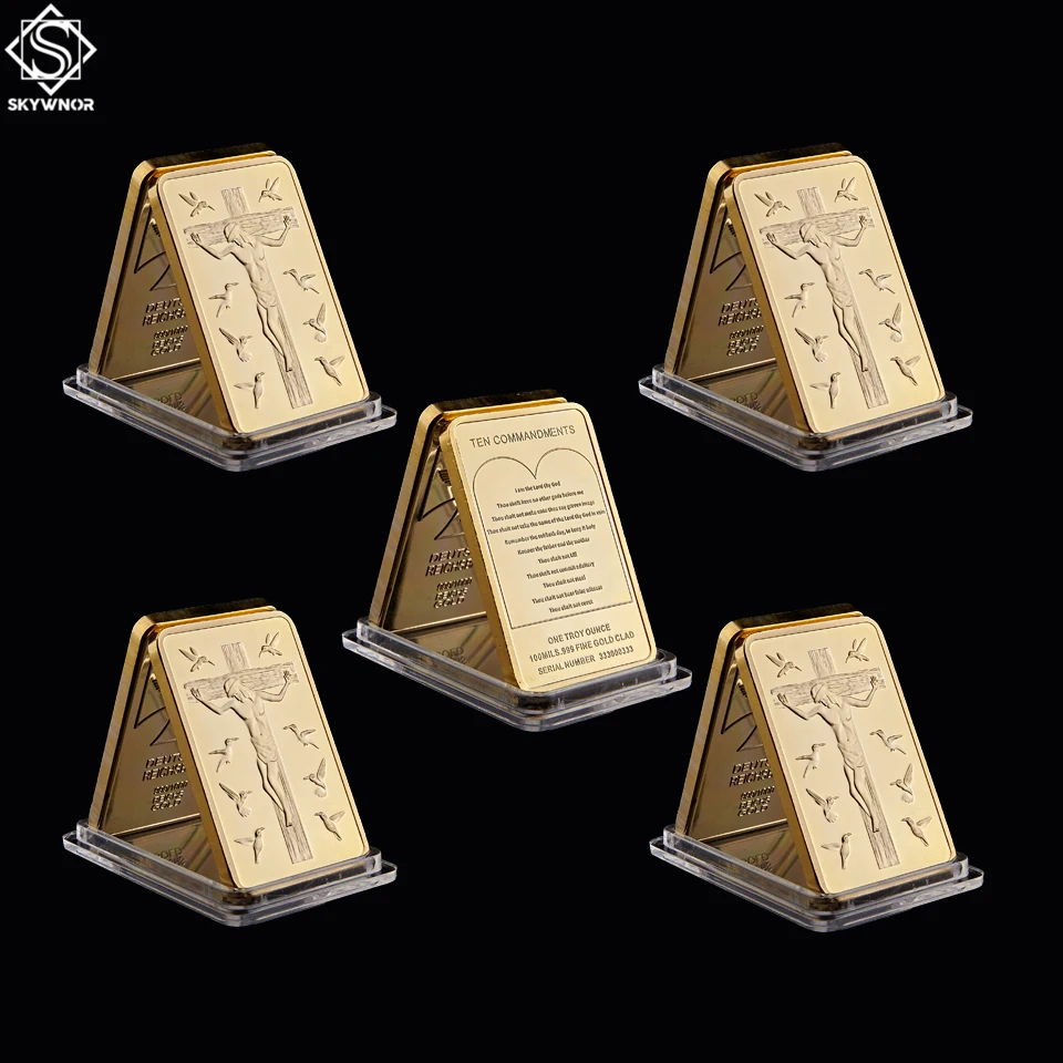 5PCS Souvenir World Christ Jesus 1 OZ Gold Clad Bullion Bar Jesus&ampAngel Commemorative Coin Gifts | Дом и сад