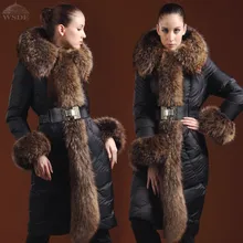 Plus size 5XL Goose Down coat 2016 Winter Jacket Women Down jackets large raccoon fur thicken long down coats Outerwear Parka