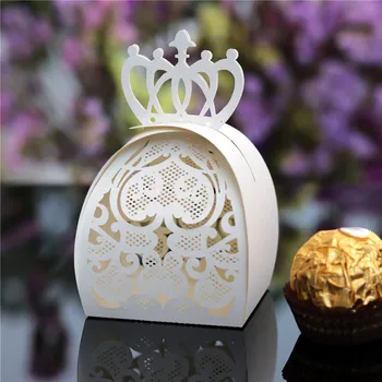 

200PCS hollow crown love Wedding Favor Candy Boxes Bride Groom Birthday Shower Party Favour Holder Sweet Candy Box Gifts