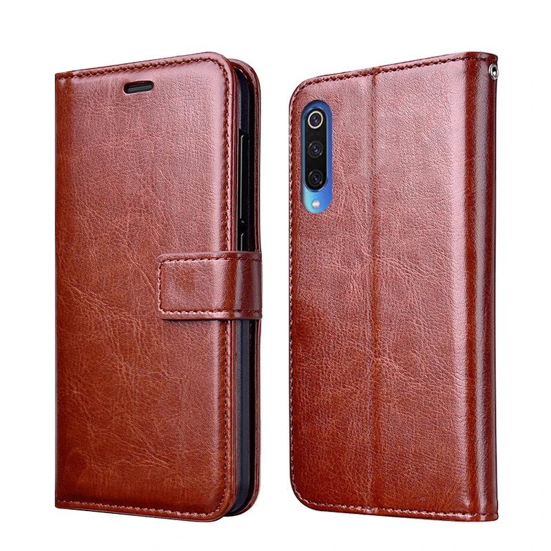 Micgita Case For Xiaomi Mi 9 Leather Cases Black Silicone + PU Retro Wallet Flip Cover Mi9 Book Style Protector | Мобильные телефоны